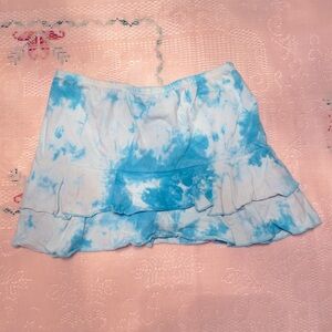 G07 Blue Tie-Dye Mini Skirt